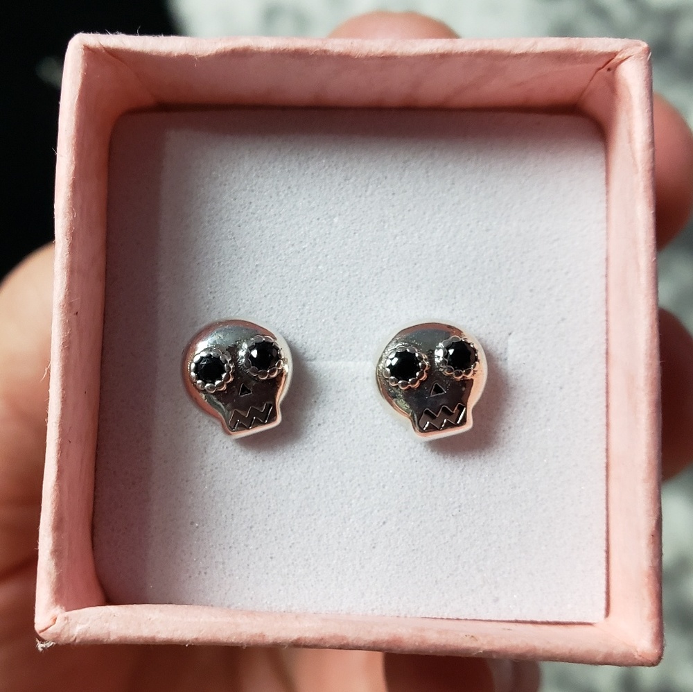 925 Sterling Silver Skull Halloween Cute Skeleton - Picture 3 of 8